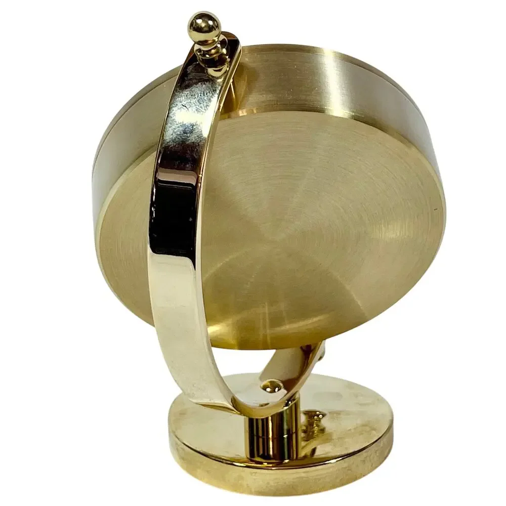 Seiko World Time Globe Desk Table Clock Gold-Tone QHG106GLH New